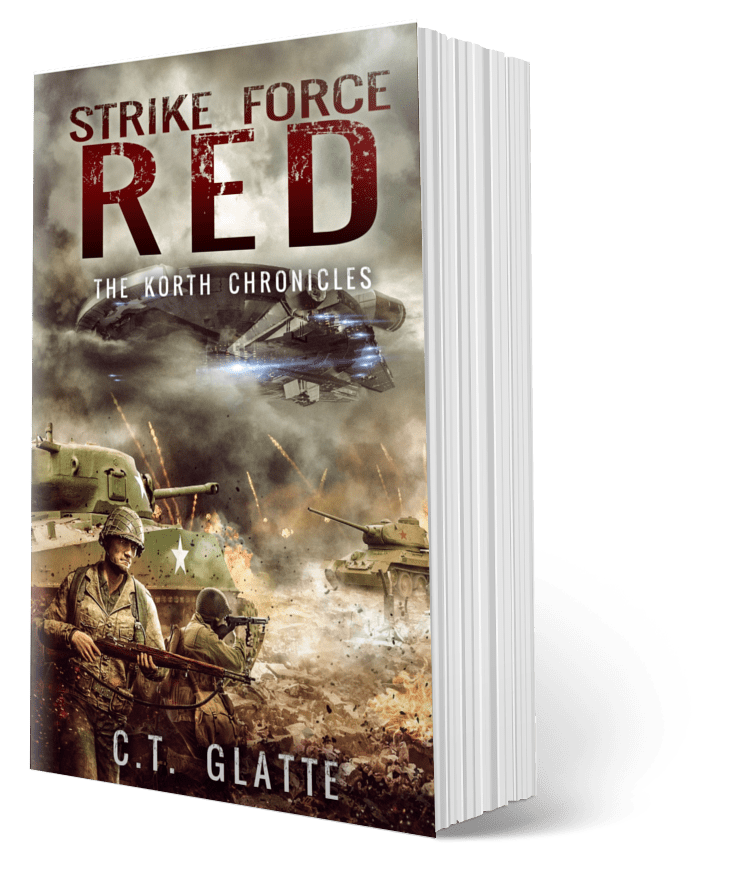 Book titled 'Strike Force Red' by C.T. Glatte with military-themed cover